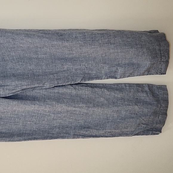 ATHLETA 99% LINEN Chambray Blue RETREAT Slit WIDE LEG Pants Sz 6 - Picture 12 of 16